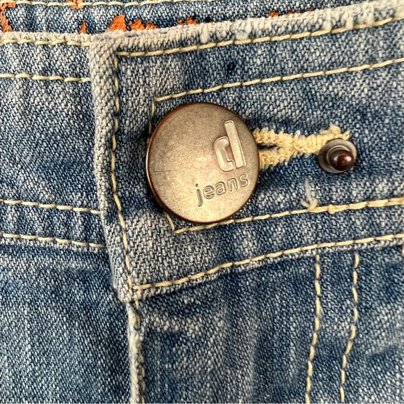 d. Jeans Denim Bandana Tiered Boho Maxi Skirt Size 6 Hippie Festival Western - Picture 2 of 7